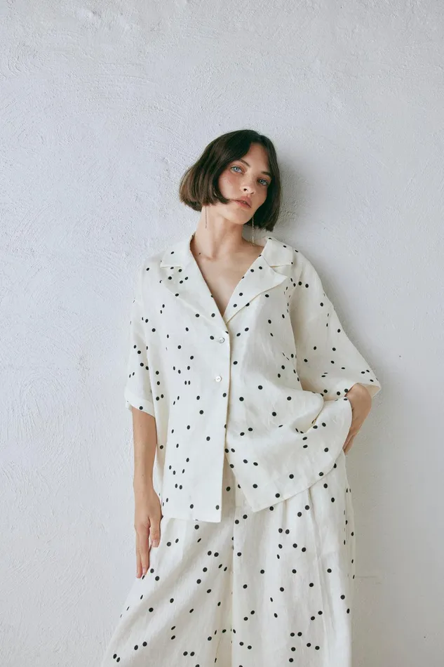 VRG GRL Anke Linen Shirt Dot Women Shirts VRG GRL Anke Linen Shirt Dot Women Shirts