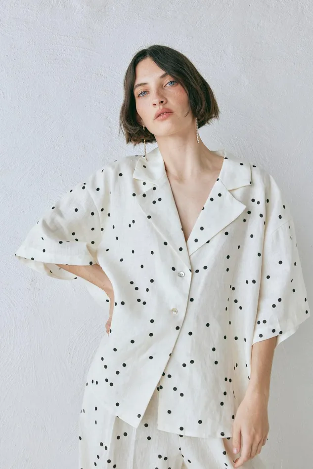 VRG GRL Anke Linen Shirt Dot Women Shirts VRG GRL Anke Linen Shirt Dot Women Shirts
