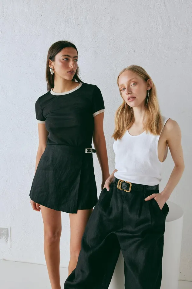 VRG GRL Energy Flows Linen Pants Black Women Pants VRG GRL Energy Flows Linen Pants Black Women Pants
