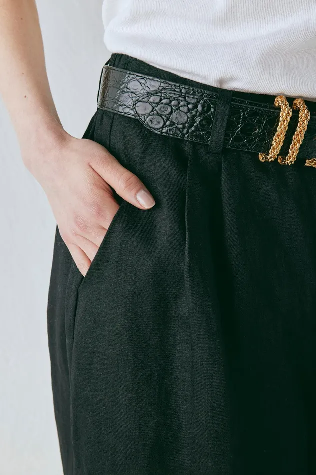 VRG GRL Energy Flows Linen Pants Black Women Pants VRG GRL Energy Flows Linen Pants Black Women Pants