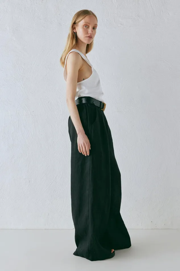 VRG GRL Energy Flows Linen Pants Black Women Pants VRG GRL Energy Flows Linen Pants Black Women Pants