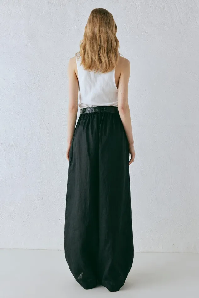 VRG GRL Energy Flows Linen Pants Black Women Pants VRG GRL Energy Flows Linen Pants Black Women Pants