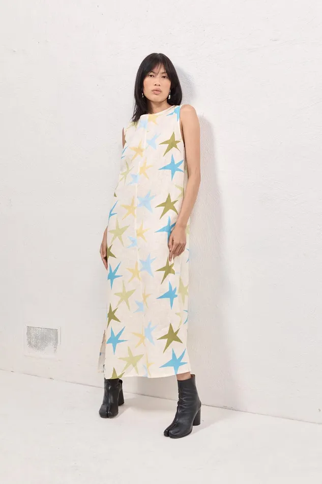 VRG GRL Ines Linen Maxi Dress Star Women MidiMaxi Dresses VRG GRL Ines Linen Maxi Dress Star Women MidiMaxi Dresses