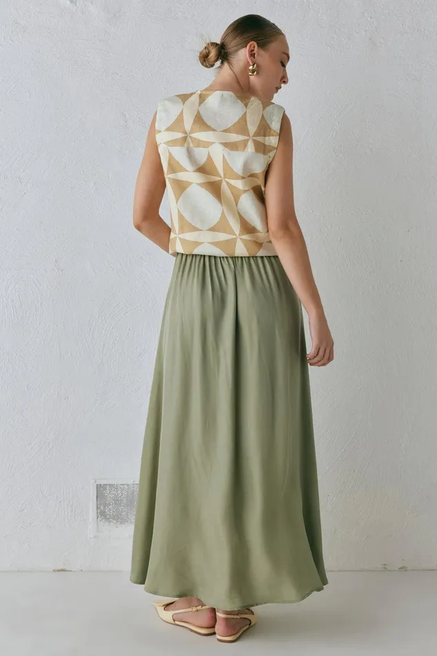 VRG GRL Solara Midi Skirt Sage Women Skirts VRG GRL Solara Midi Skirt Sage Women Skirts