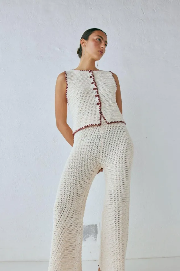 VRG GRL Stella Knit Vest Cream Women Vests VRG GRL Stella Knit Vest Cream Women Vests