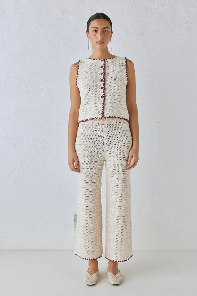 VRG GRL Stella Knit Vest Cream Women Vests VRG GRL Stella Knit Vest Cream Women Vests