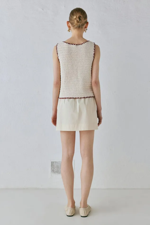 VRG GRL Stella Knit Vest Cream Women Vests VRG GRL Stella Knit Vest Cream Women Vests