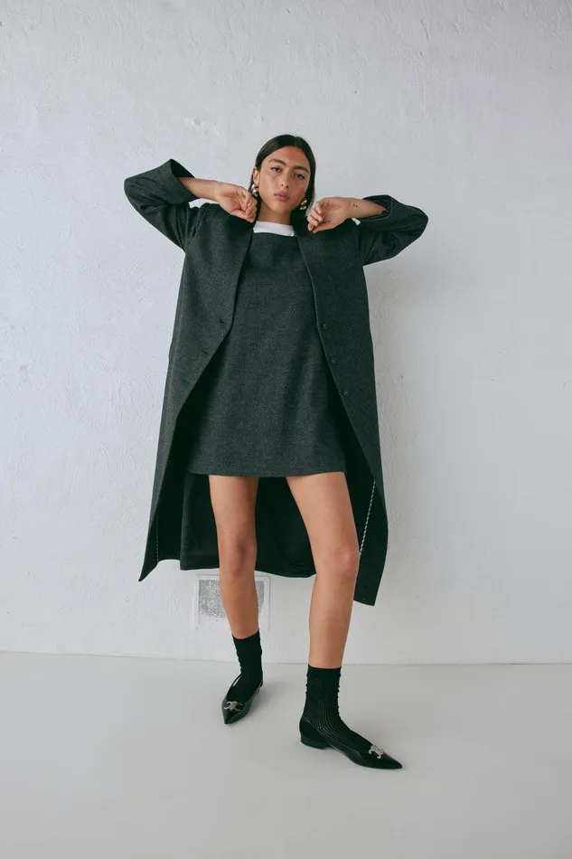 VRG GRL Vale Trench Coat Charcoal Women JacketsCoats VRG GRL Vale Trench Coat Charcoal Women JacketsCoats