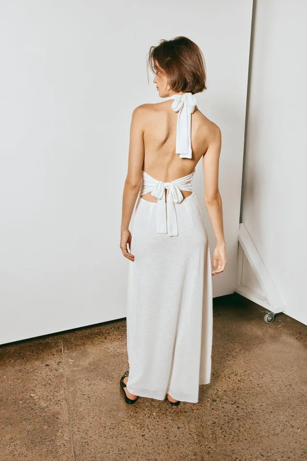 VRG GRL When In Italy Halter Midi Dress White Women MidiMaxi Dresses VRG GRL When In Italy Halter Midi Dress White Women MidiMaxi Dresses