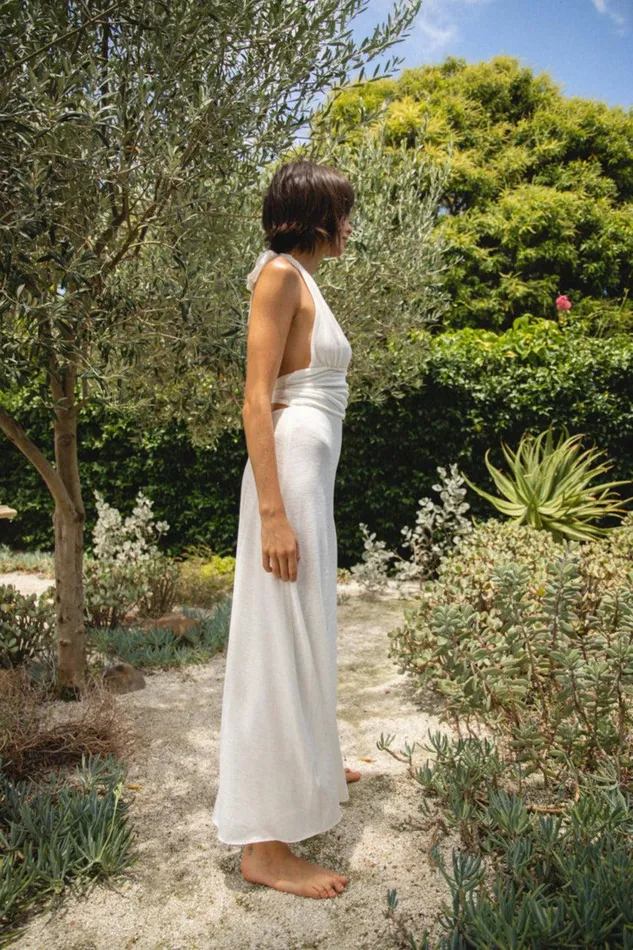 VRG GRL When In Italy Halter Midi Dress White Women MidiMaxi Dresses VRG GRL When In Italy Halter Midi Dress White Women MidiMaxi Dresses