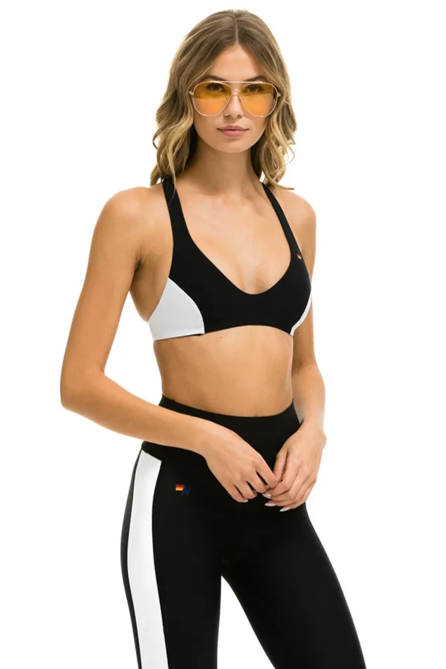 Women Activewear Aviator Nation COLOR BLOCK BRALETTE SPORTS BRA 8211 BLACK Women Activewear Aviator Nation COLOR BLOCK BRALETTE SPORTS BRA 8211 BLACK