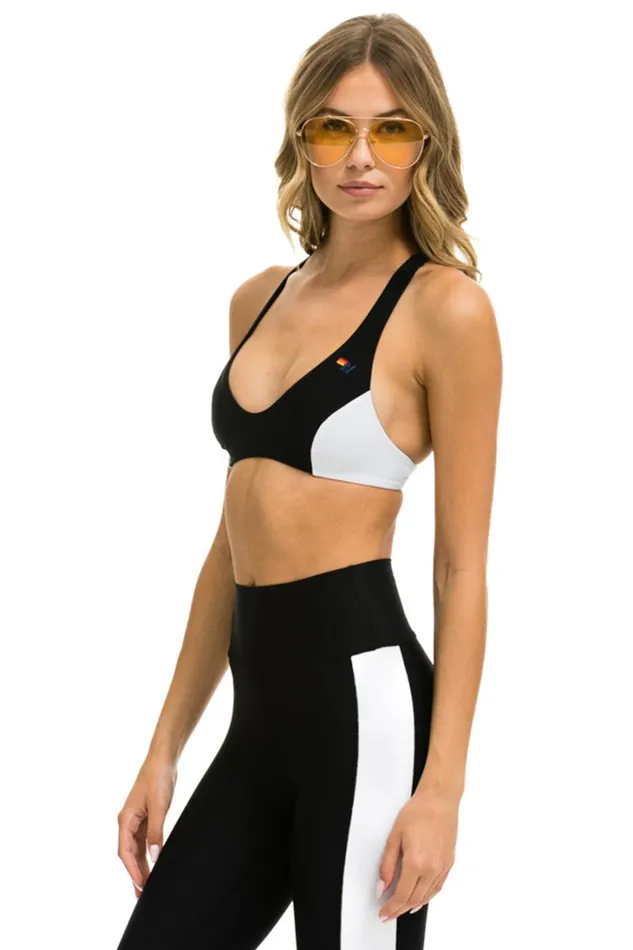 Women Activewear Aviator Nation COLOR BLOCK BRALETTE SPORTS BRA 8211 BLACK Women Activewear Aviator Nation COLOR BLOCK BRALETTE SPORTS BRA 8211 BLACK