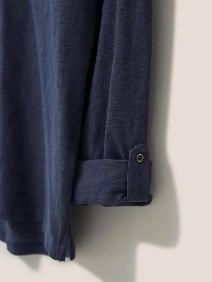 Women Annie Jersey Shirt French Navy White Stuff Shirts and Blouses
