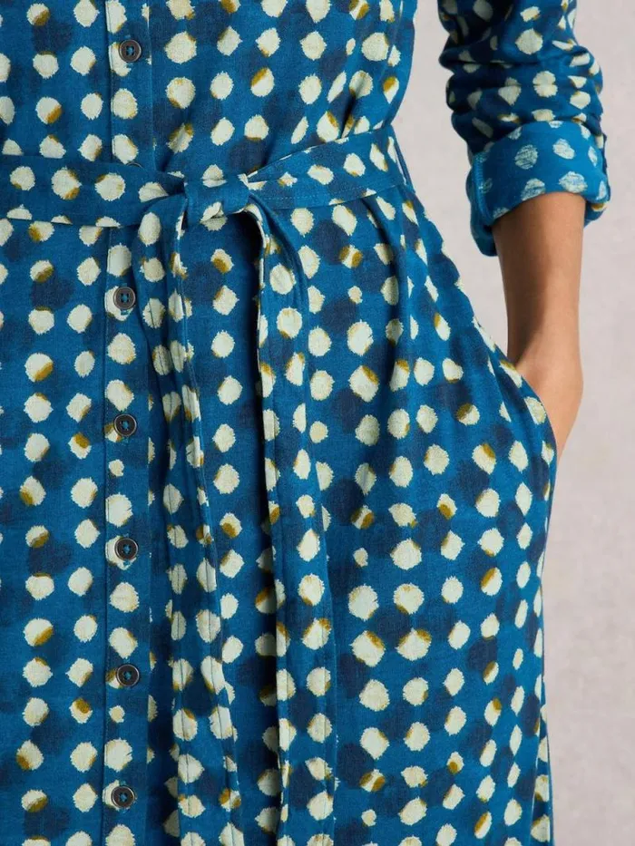 Women Annie Shirt Midi Dress Blue Print White Stuff Dresses Women Annie Shirt Midi Dress Blue Print White Stuff Dresses