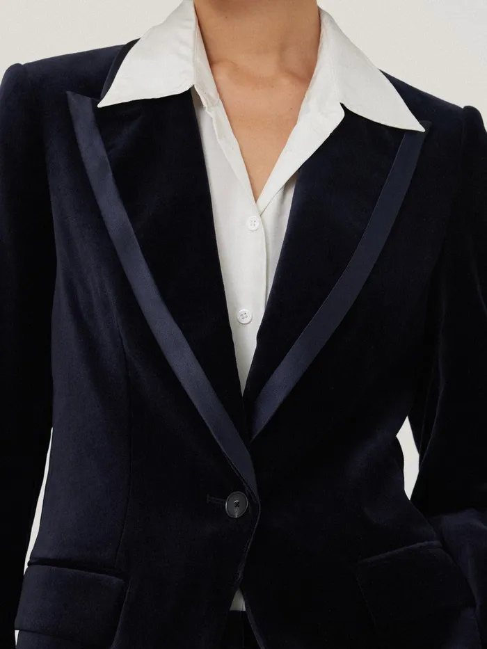 Women Ashby Velvet Blazer Navy Jigsaw Coords