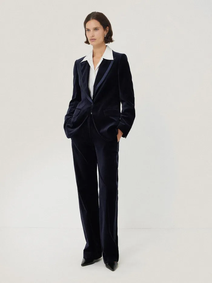 Women Ashby Velvet Blazer Navy Jigsaw Coords