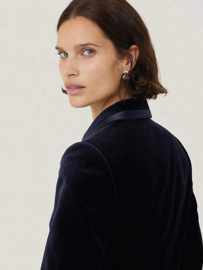 Women Ashby Velvet Blazer Navy Jigsaw Coords
