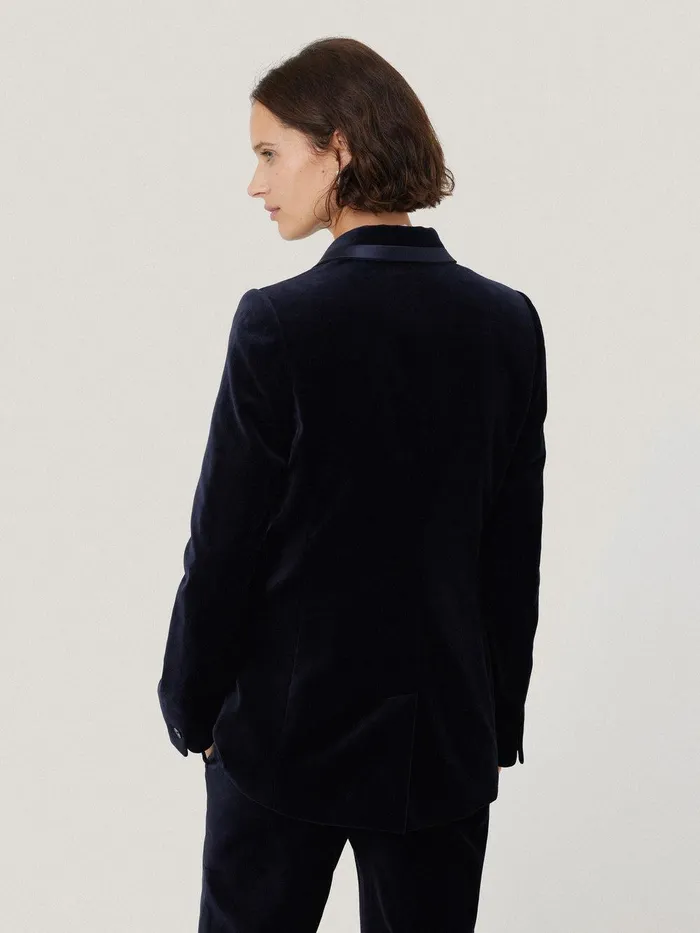 Women Ashby Velvet Blazer Navy Jigsaw Coords