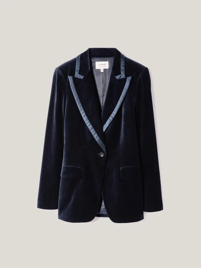 Women Ashby Velvet Blazer Navy Jigsaw Coords