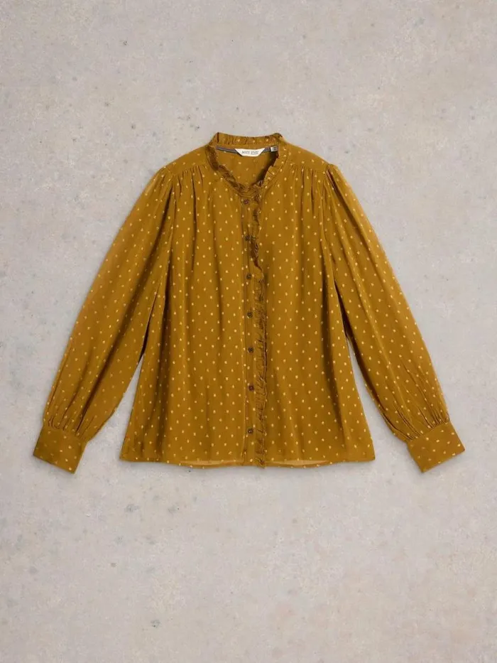 Women Aster Metallic Shirt Chartreuse Multi White Stuff Shirts and Blouses