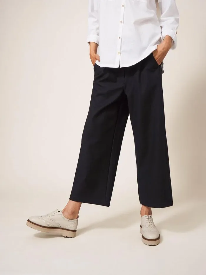 Women Belle Wide Leg Cropped Trouser Pure Black White Stuff Trousers Women Belle Wide Leg Cropped Trouser Pure Black White Stuff Trousers
