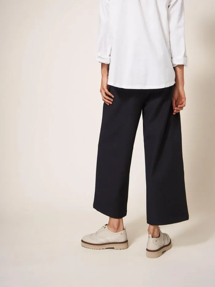 Women Belle Wide Leg Cropped Trouser Pure Black White Stuff Trousers Women Belle Wide Leg Cropped Trouser Pure Black White Stuff Trousers