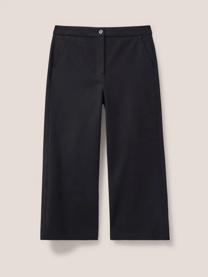 Women Belle Wide Leg Cropped Trouser Pure Black White Stuff Trousers Women Belle Wide Leg Cropped Trouser Pure Black White Stuff Trousers