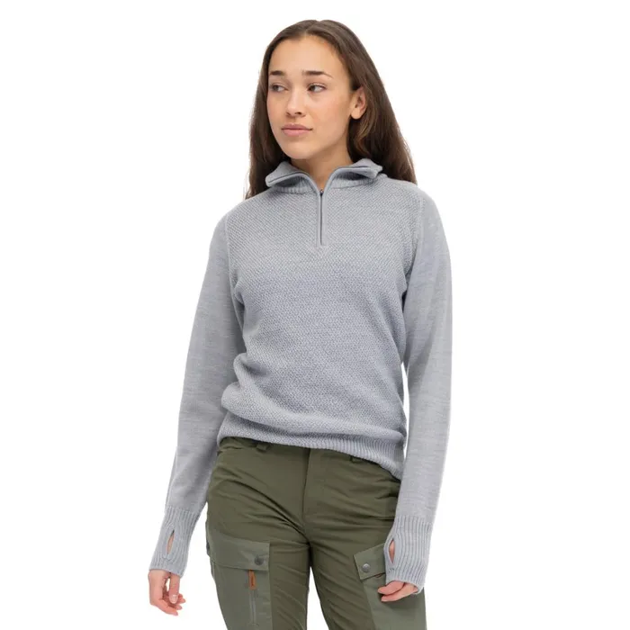 Women Bergans Of Norway Jumpers And Long Sleeves Ulriken Light Merino Jumper Magnesium Grey Women Bergans Of Norway Jumpers And Long Sleeves Ulriken Light Merino Jumper Magnesium Grey