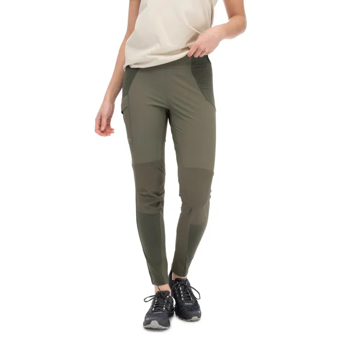 Women Bergans Of Norway Softshell Pants Flyen Original Tight Pants Dark Green Mud