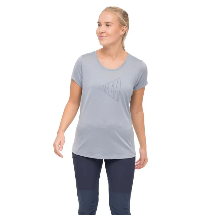Women Bergans Of Norway TShirts Vaagaa Adventure Merino Tee Husky Blue