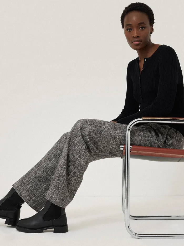 Women Blake Boucle Trouser Grey Jigsaw Trousers