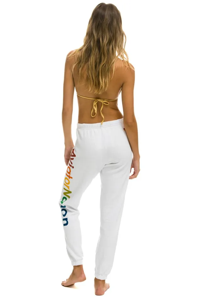 Women Bottoms Aviator Nation AVIATOR NATION SWEATPANTS 8211 WHITE Women Bottoms Aviator Nation AVIATOR NATION SWEATPANTS 8211 WHITE