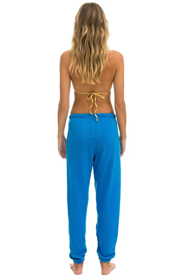 Women Bottoms Aviator Nation BOLT HEART SWEATPANTS 8211 OCEAN Women Bottoms Aviator Nation BOLT HEART SWEATPANTS 8211 OCEAN