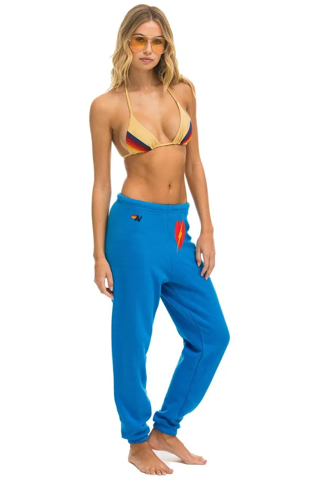 Women Bottoms Aviator Nation BOLT HEART SWEATPANTS 8211 OCEAN Women Bottoms Aviator Nation BOLT HEART SWEATPANTS 8211 OCEAN