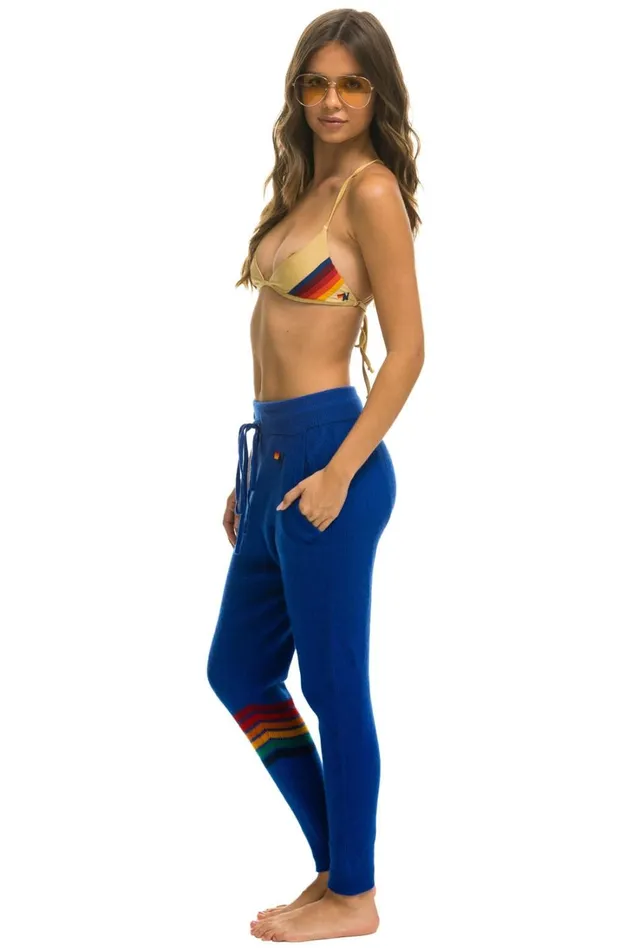 Women Bottoms Aviator Nation RAINBOW 6 STRIPE CASHMERE RELAXED FIT PANT 8211 LAPIS Women Bottoms Aviator Nation RAINBOW 6 STRIPE CASHMERE RELAXED FIT PANT 8211 LAPIS