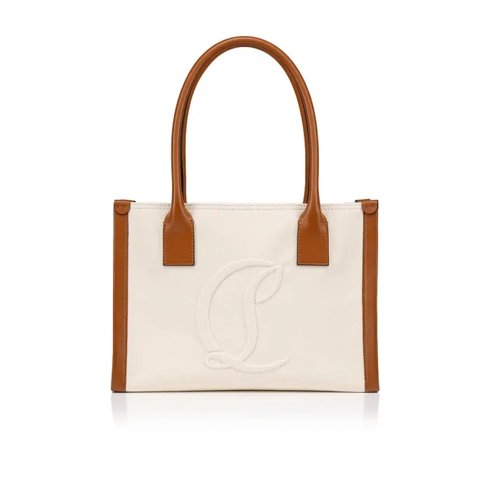 Women By My Side Small Tote Bag 8211 Canva And Calf Leather 8211 Natural Christian Louboutin Totes