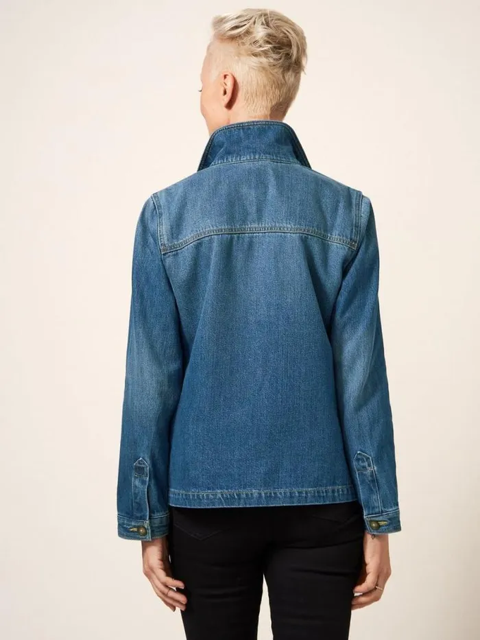 Women Carrie Denim Cotton Jacket Mid Denim White Stuff Coats and Jackets Women Carrie Denim Cotton Jacket Mid Denim White Stuff Coats and Jackets