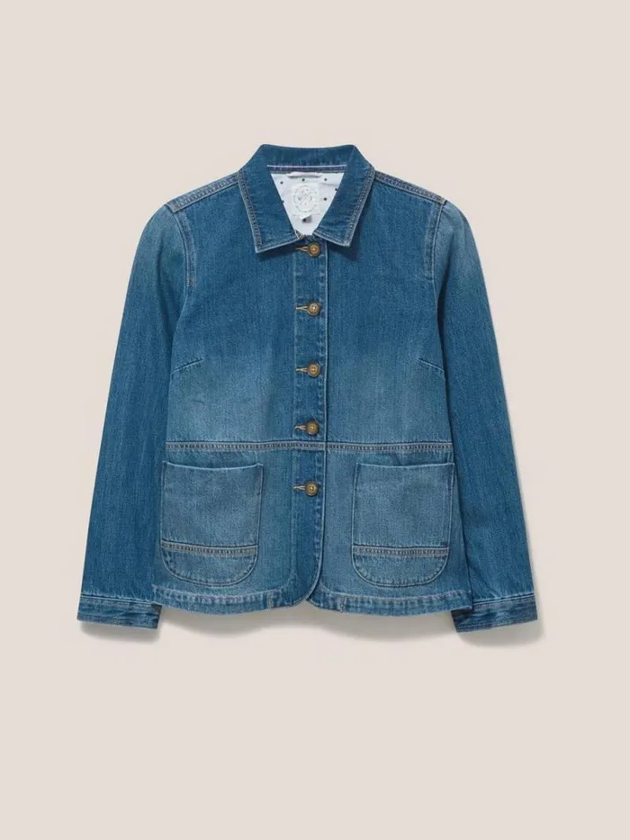 Women Carrie Denim Cotton Jacket Mid Denim White Stuff Coats and Jackets Women Carrie Denim Cotton Jacket Mid Denim White Stuff Coats and Jackets