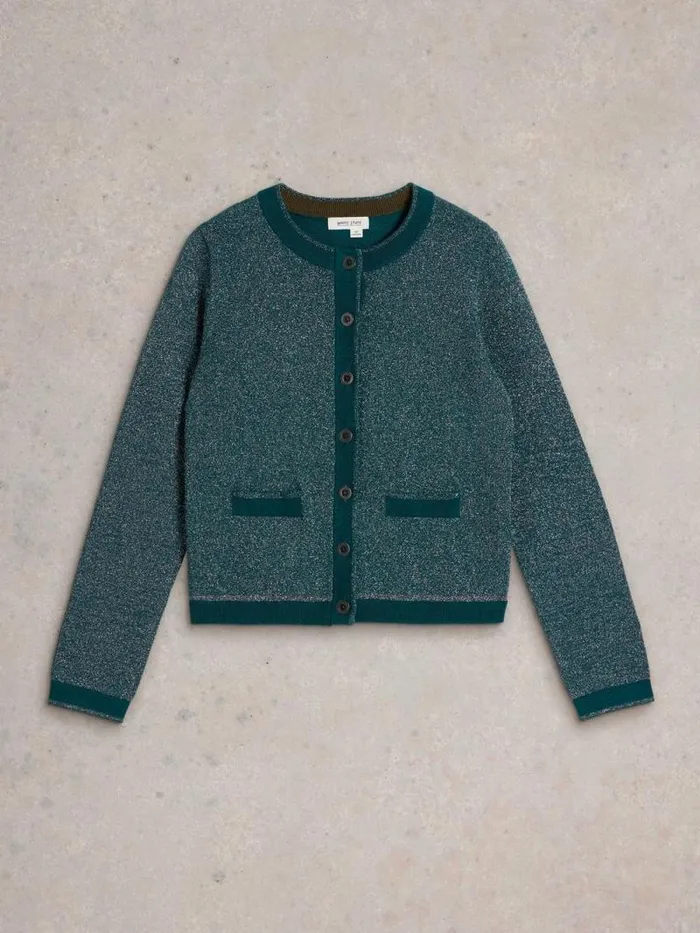 Women CHARLOTTE SPARKLE CARDI Mid Teal White Stuff Knitwear Women CHARLOTTE SPARKLE CARDI Mid Teal White Stuff Knitwear