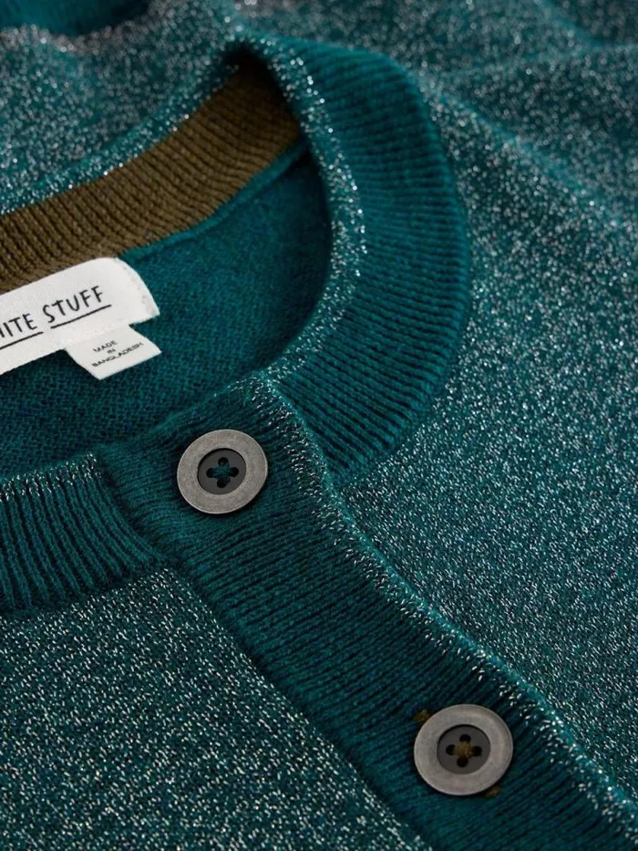 Women CHARLOTTE SPARKLE CARDI Mid Teal White Stuff Knitwear Women CHARLOTTE SPARKLE CARDI Mid Teal White Stuff Knitwear