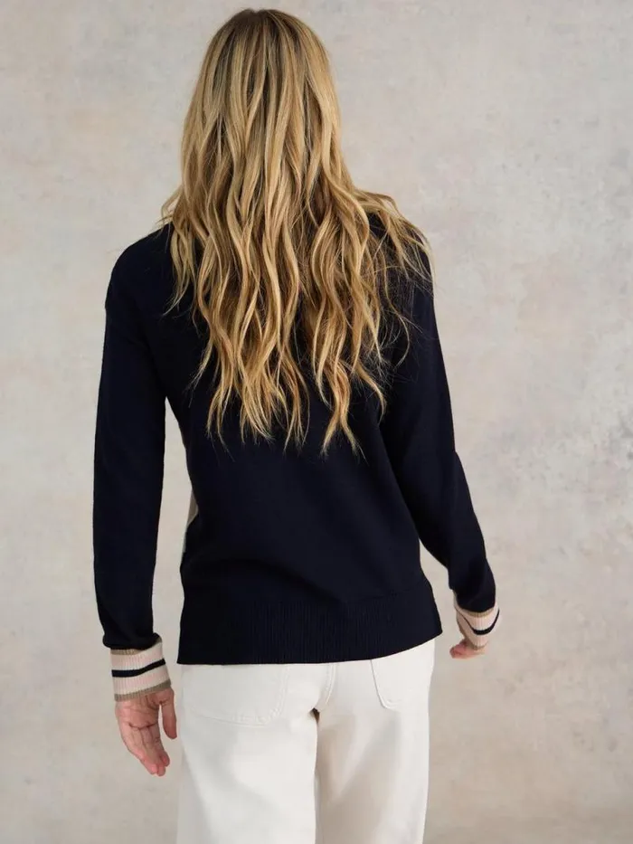Women CITY STAR JUMPER Navy Print White Stuff Knitwear Women CITY STAR JUMPER Navy Print White Stuff Knitwear
