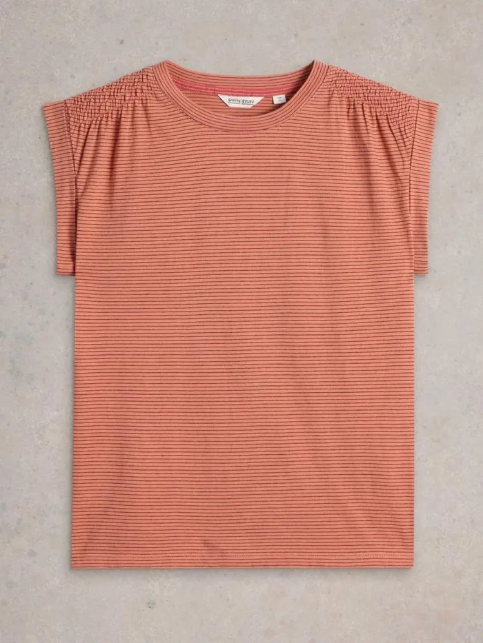 Women CLAUDIA TEE Coral Multi White Stuff Tops and Tees