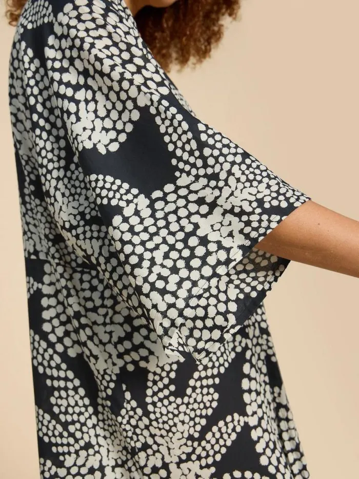 Women Cleo Printed Kimono Black Multi White Stuff Swimwear Women Cleo Printed Kimono Black Multi White Stuff Swimwear