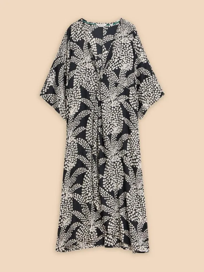 Women Cleo Printed Kimono Black Multi White Stuff Swimwear Women Cleo Printed Kimono Black Multi White Stuff Swimwear