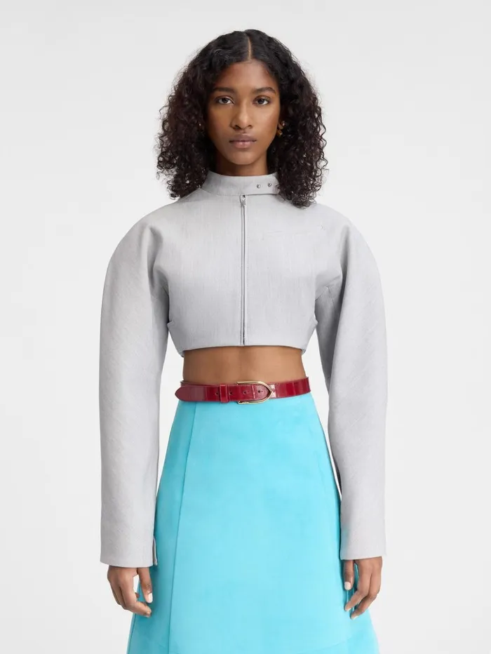 Women Coats and Jackets JACQUEMUS The Cabri Jacket Light Grey Women Coats and Jackets JACQUEMUS The Cabri Jacket Light Grey