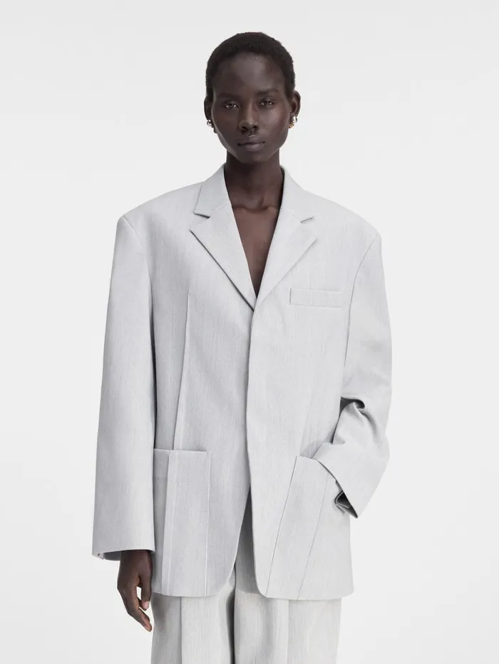 Women Coats and Jackets JACQUEMUS The Man039s Jacket Light Grey Women Coats and Jackets JACQUEMUS The Man039s Jacket Light Grey