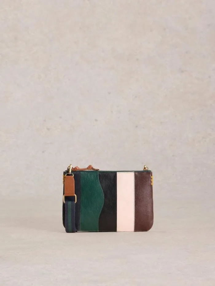 Women Connie Double Pouch Crossbody Green Multi White Stuff Bags and Purses
