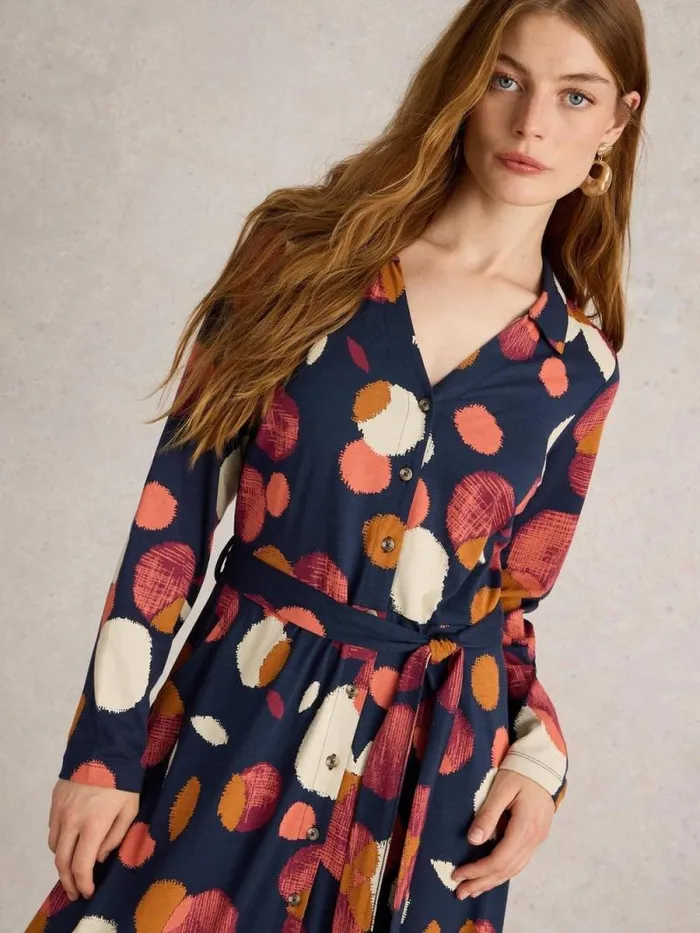 Women Cora Jersey Shirt Dress Navy Print White Stuff Dresses Women Cora Jersey Shirt Dress Navy Print White Stuff Dresses