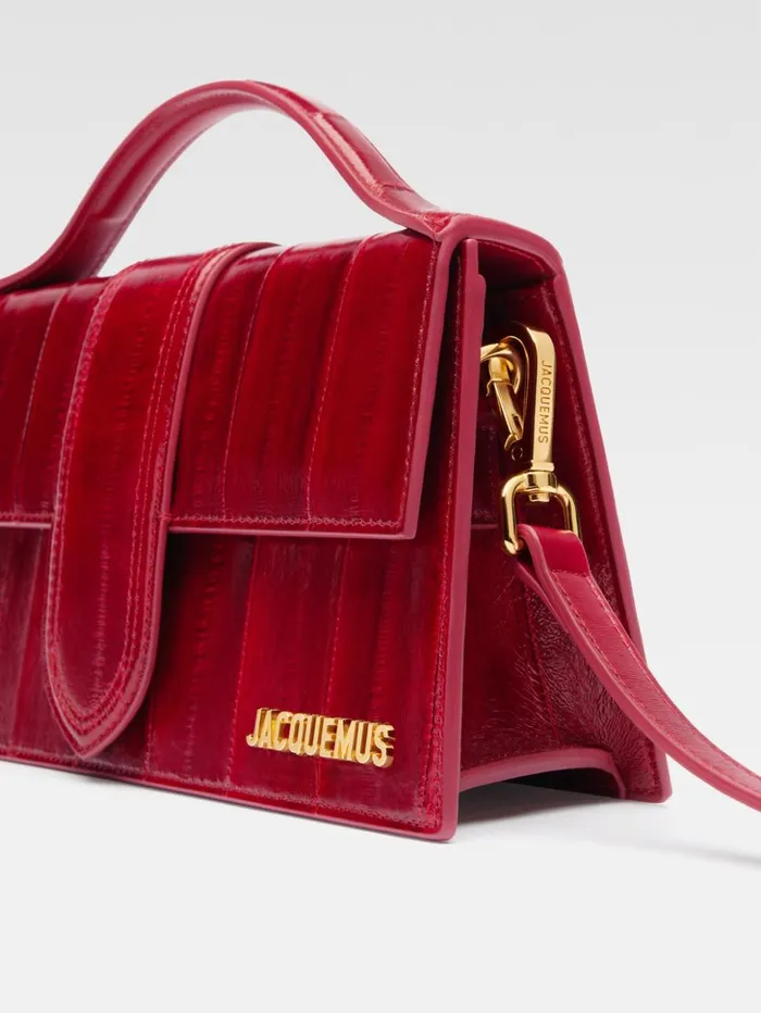 Women Crossbody and Handbags JACQUEMUS The Large Bambino Dark Red Women Crossbody and Handbags JACQUEMUS The Large Bambino Dark Red