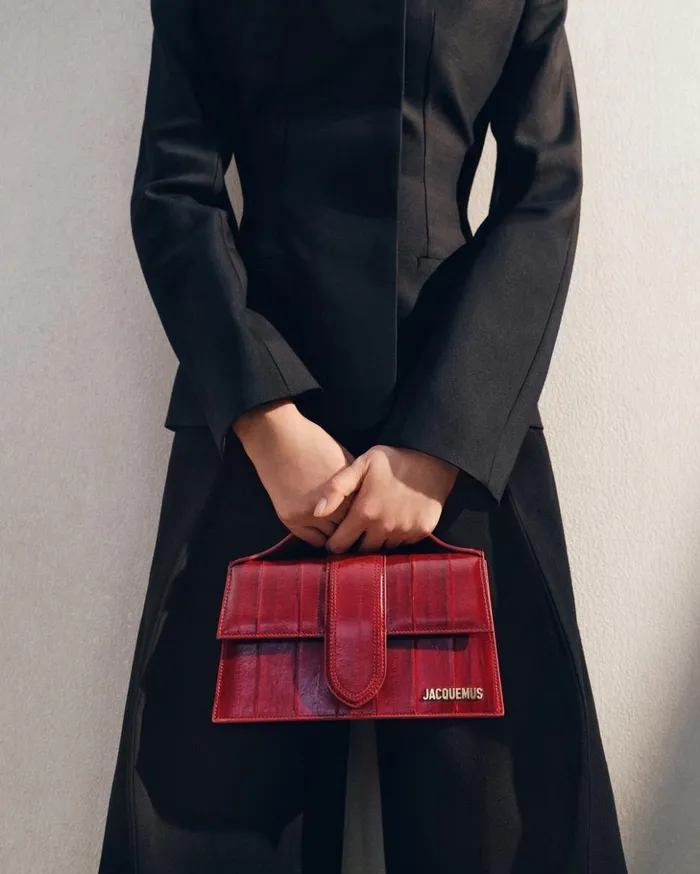Women Crossbody and Handbags JACQUEMUS The Large Bambino Dark Red Women Crossbody and Handbags JACQUEMUS The Large Bambino Dark Red